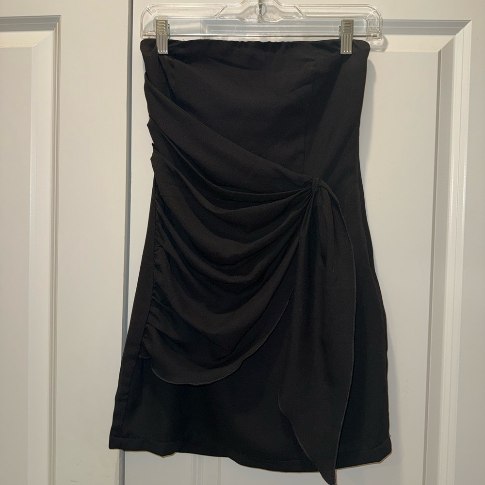 Superdown Black Draped Mini Skirt